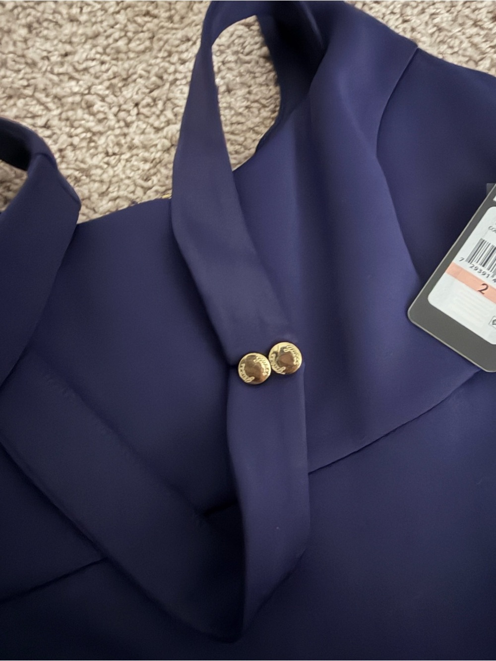 Sleeveless Navy Sheath Dress - Picture 3 of 6